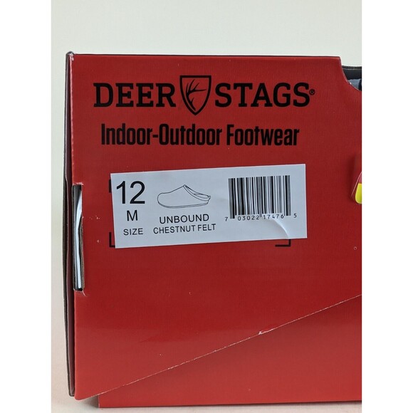 Deer Stags Slippers Mens 12 Slipperooz Unbound Mule Brown Felt Slip On Shoes NWB main image 9
